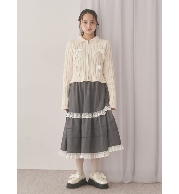 merry jenny「タックフリルミディスカート」|スカート|