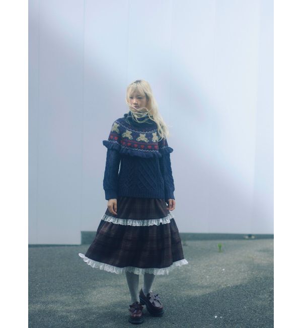 merry jenny「タックフリルミディスカート」|スカート|