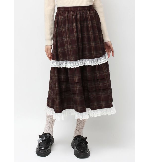 merry jenny「タックフリルミディスカート」|スカート|