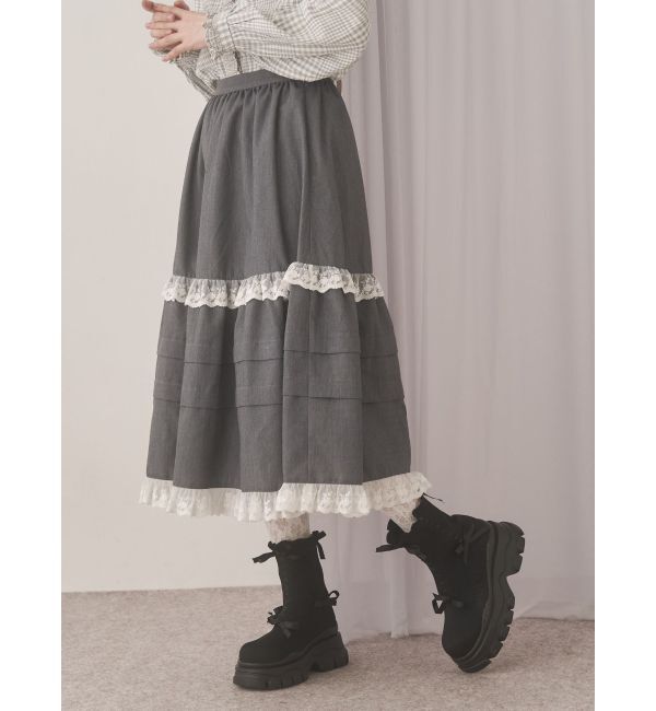 merry jenny「タックフリルミディスカート」|スカート|