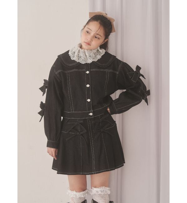 merry jenny「Bigリボンデニムジャケット」|デニムジャケット|