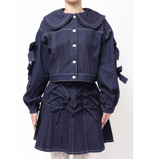 merry jenny「Bigリボンデニムジャケット」|デニムジャケット|