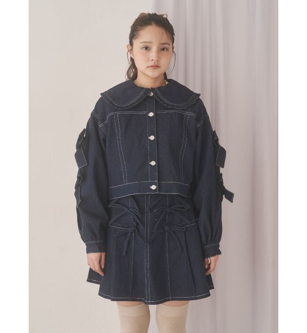 merry jenny「Bigリボンデニムジャケット」|デニムジャケット|