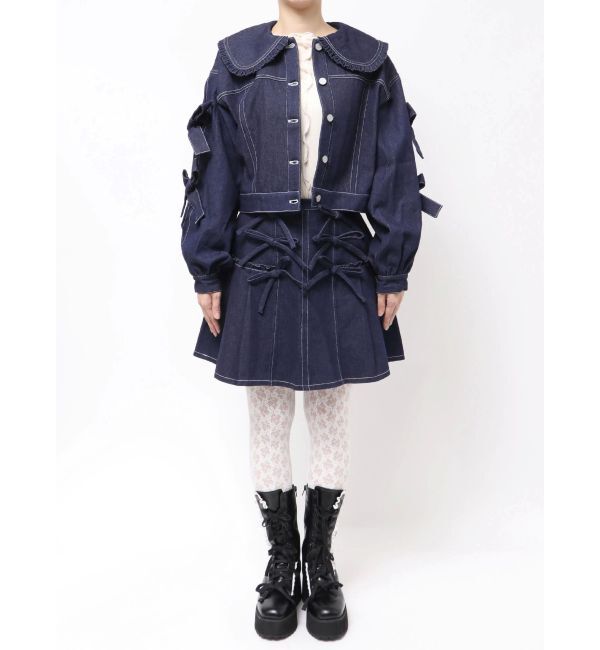 merry jenny「Bigリボンデニムジャケット」|デニムジャケット|