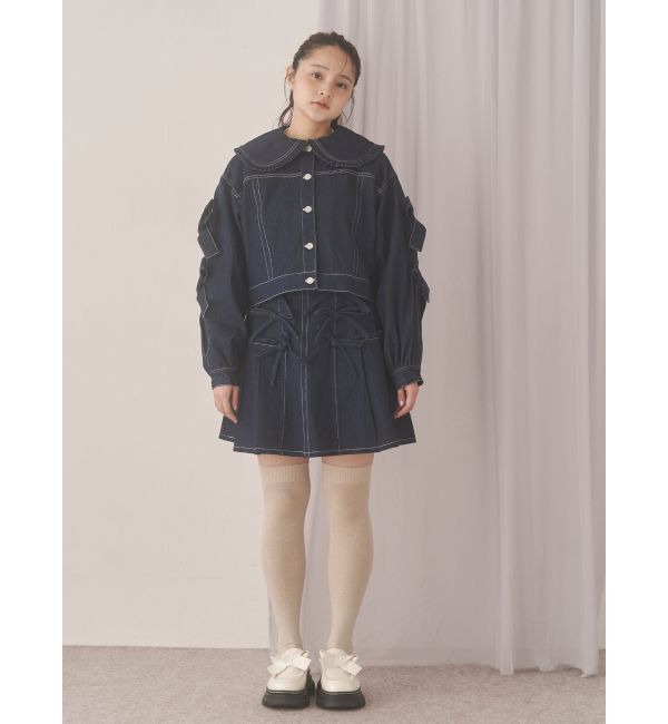 merry jenny「Bigリボンデニムジャケット」|デニムジャケット|