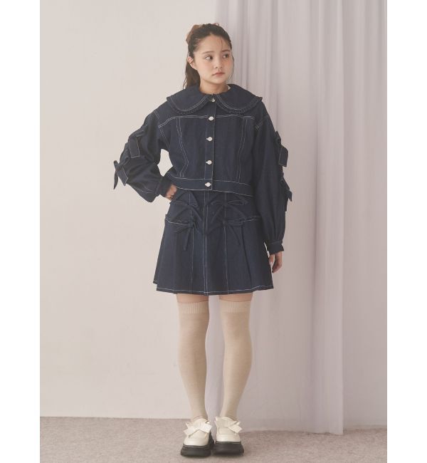 merry jenny「Bigリボンデニムジャケット」|デニムジャケット|