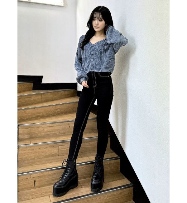 GYDA「2WAYブリーチBACKボタンニットトップス」|ニット・セーター|