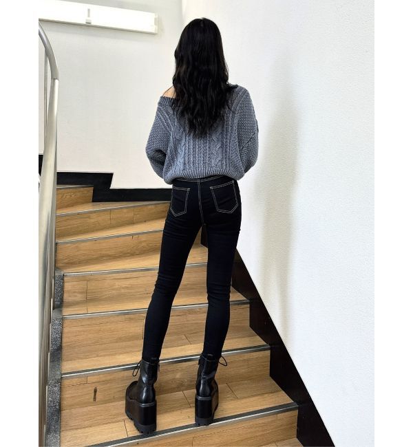 GYDA「2WAYブリーチBACKボタンニットトップス」|ニット・セーター|