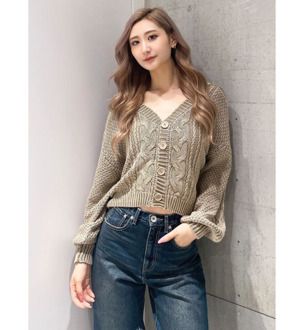 GYDA「2WAYブリーチBACKボタンニットトップス」|ニット・セーター|