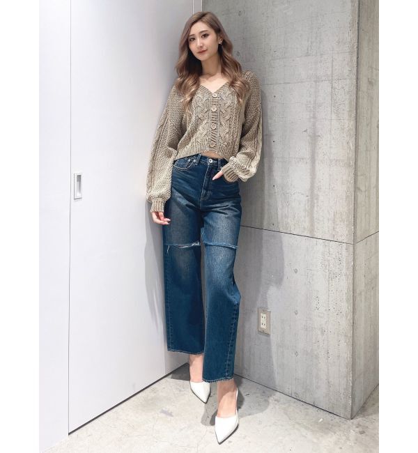 GYDA「2WAYブリーチBACKボタンニットトップス」|ニット・セーター|