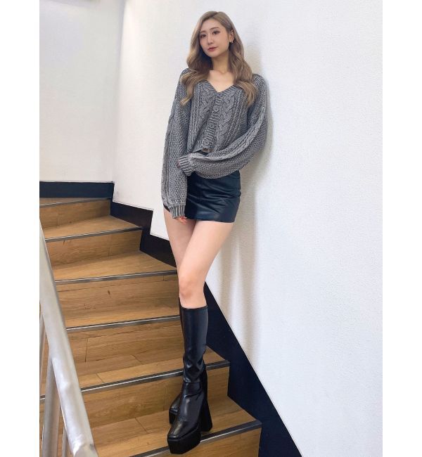 GYDA「2WAYブリーチBACKボタンニットトップス」|ニット・セーター|