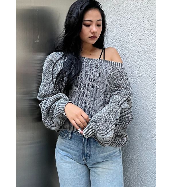 GYDA「2WAYブリーチBACKボタンニットトップス」|ニット・セーター|