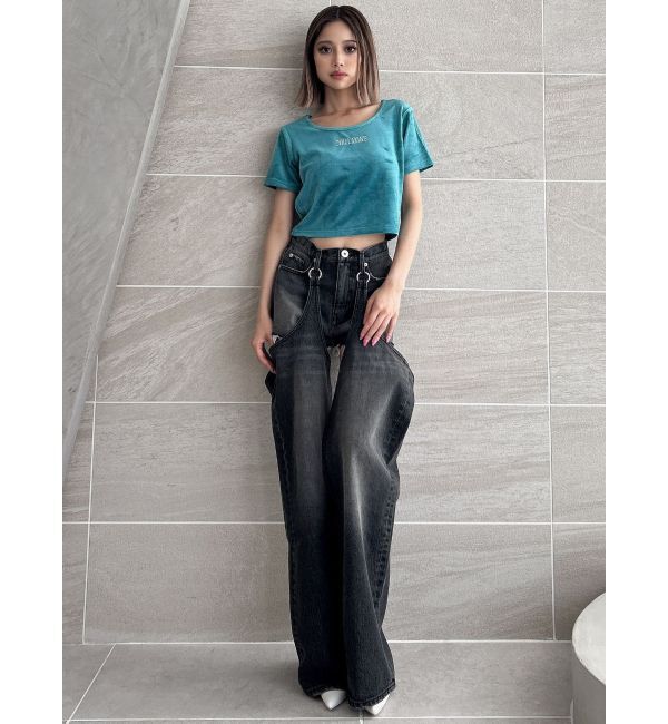 GYDA「CHILLAXING embroideryベロアトップス」|Tシャツ・カットソー|