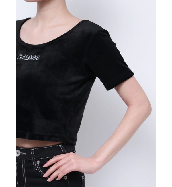 GYDA「CHILLAXING embroideryベロアトップス」|Tシャツ・カットソー|