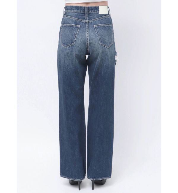 GYDA「SIDE RIPPEDストレートワイドデニムパンツ」|デニム|