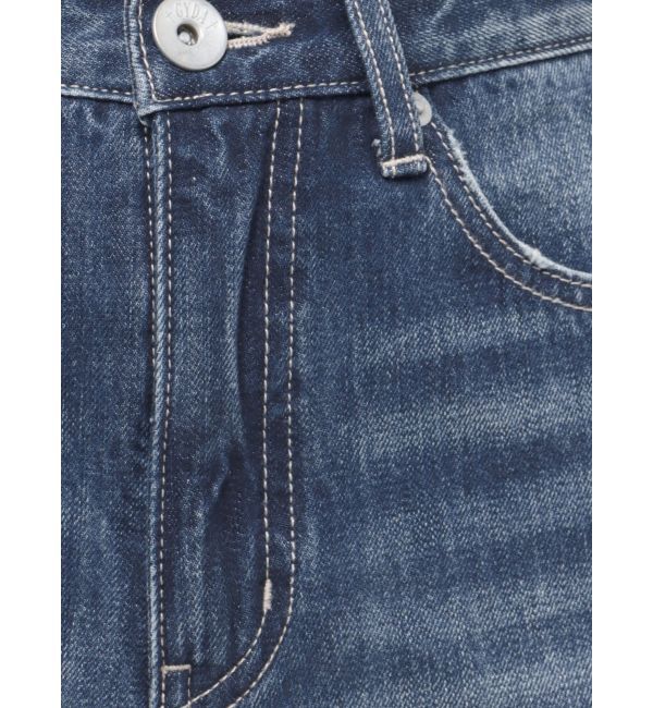 GYDA「SIDE RIPPEDストレートワイドデニムパンツ」|デニム|