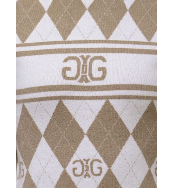 GYDA「アーガイルSymmetry GYDAタイトニットワンピース」|ワンピース|