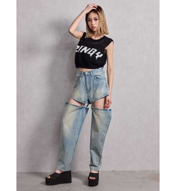 GYDA「ZINGY メッシュニットタンクトップ」|タンクトップ|