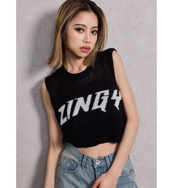 GYDA「ZINGY メッシュニットタンクトップ」|タンクトップ|ブラック