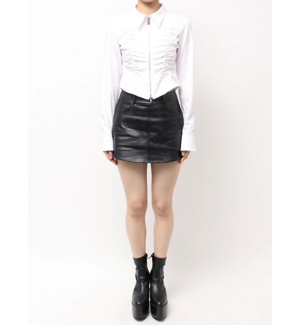 GYDA「W ZIPギャザータイトシャツ」|シャツ・ブラウス|