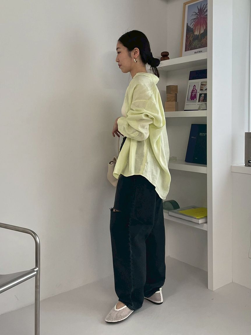 Mila Owen「【WEB限定00サイズ】ワイドテーパードカットアウトデニムパンツ」|デニム|