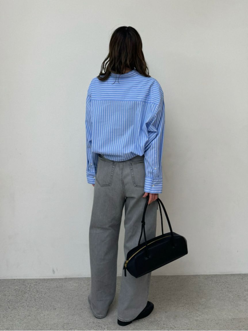 Mila Owen「【WEB限定00サイズ】ワイドテーパードカットアウトデニムパンツ」|デニム|