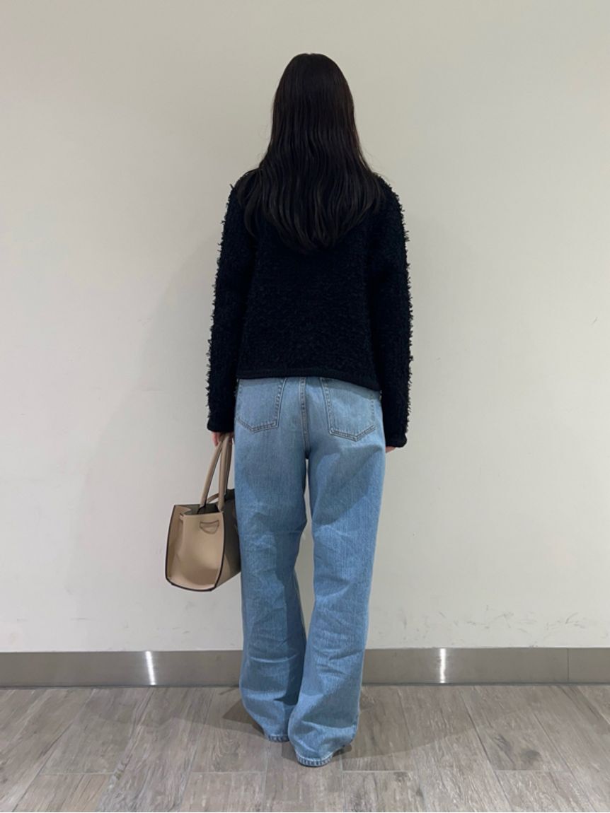 Mila Owen「【WEB限定00サイズ】ワイドテーパードカットアウトデニムパンツ」|デニム|