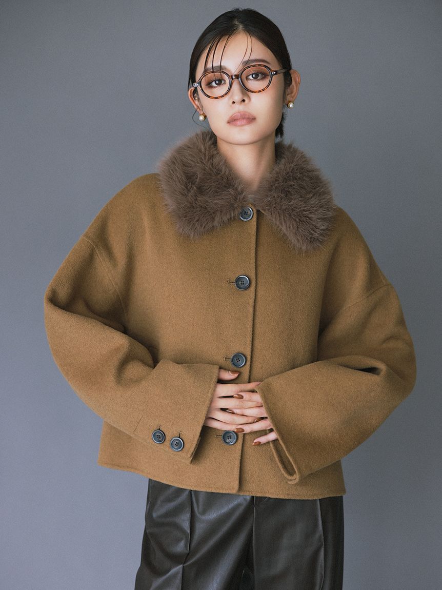 Mila Owen「2wayファーカラーリバーショートコート」|チェスターコート|