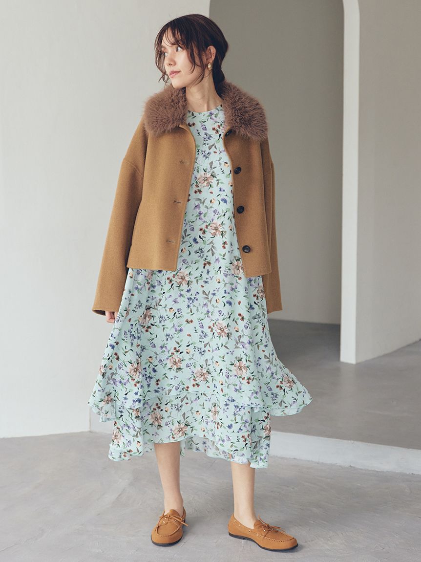 Mila Owen「2wayファーカラーリバーショートコート」|チェスターコート|