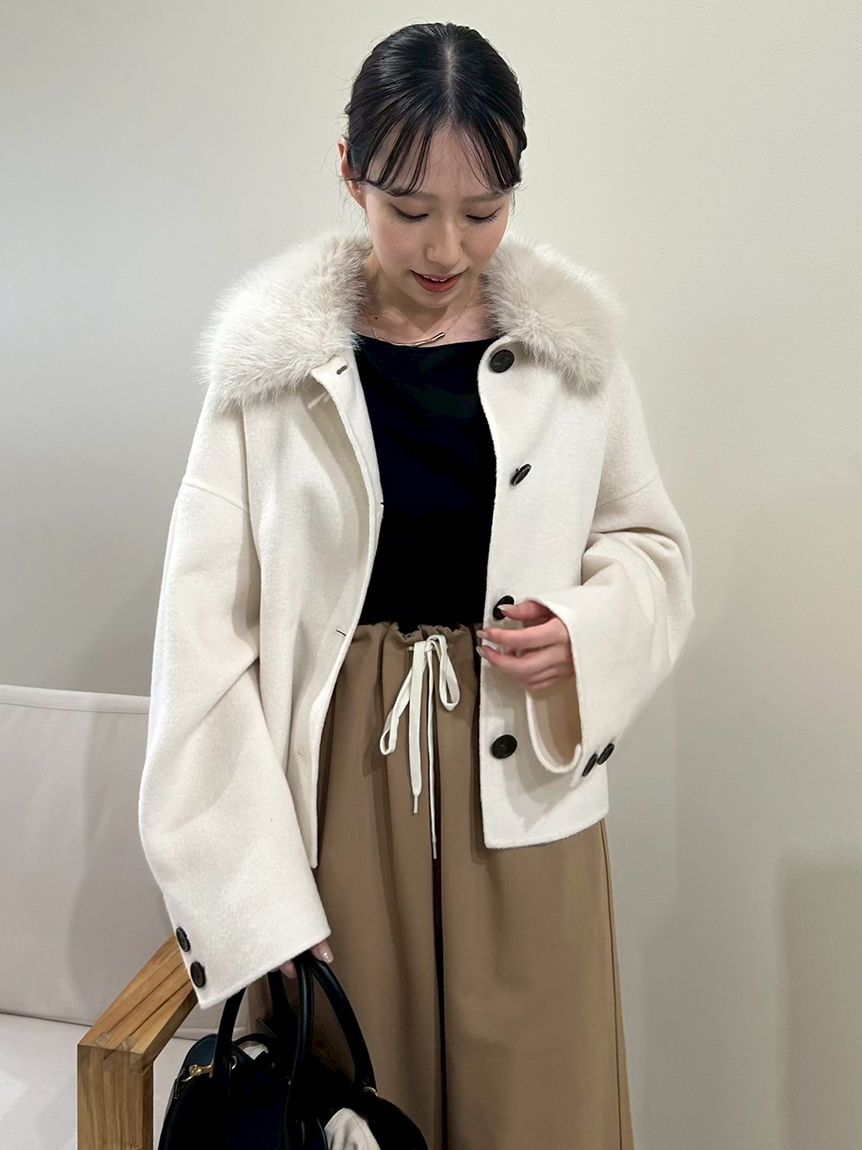 Mila Owen「2wayファーカラーリバーショートコート」|チェスターコート|