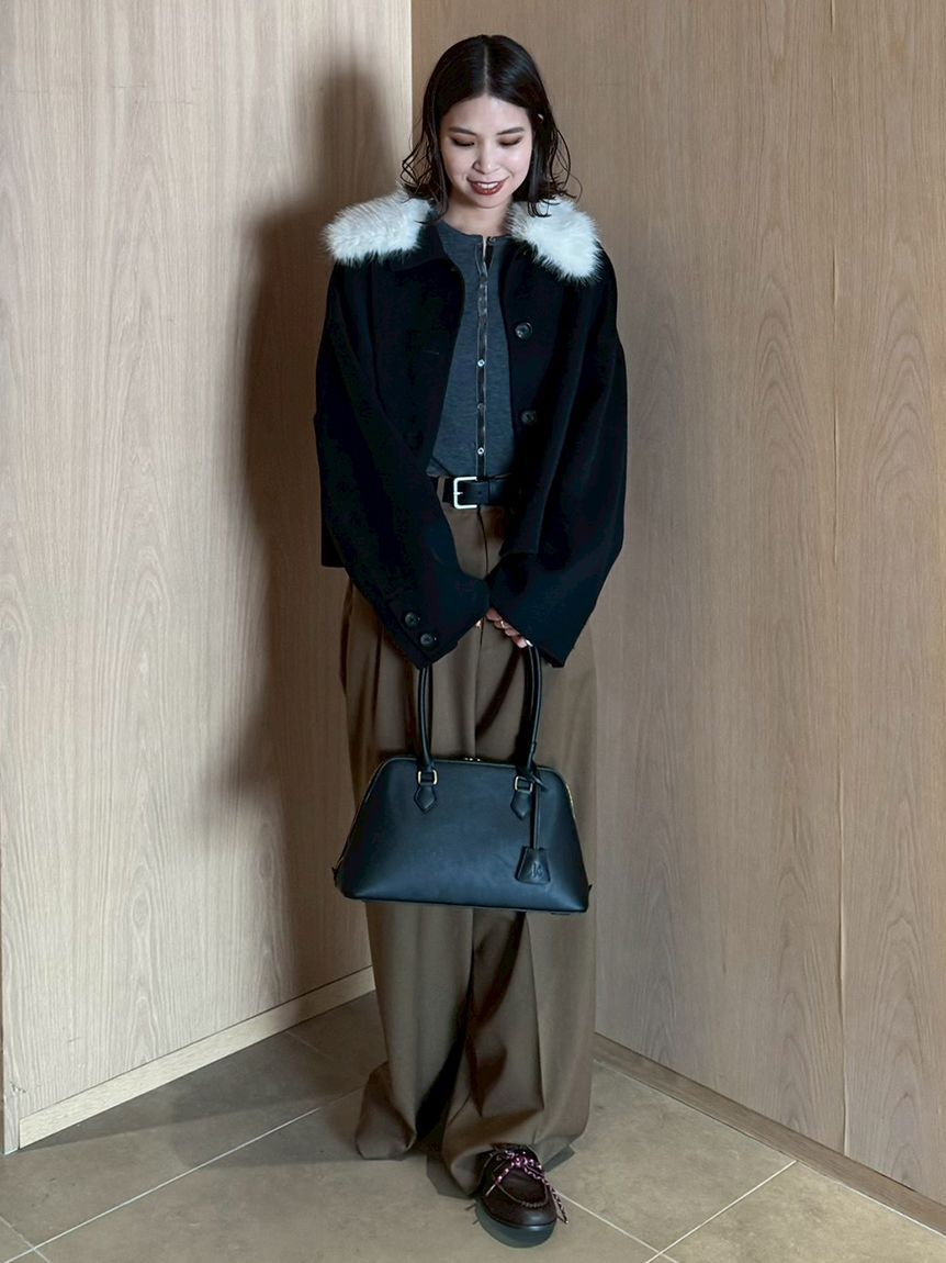 Mila Owen「2wayファーカラーリバーショートコート」|チェスターコート|