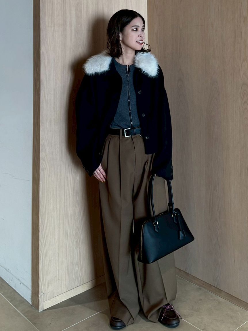 Mila Owen「2wayファーカラーリバーショートコート」|チェスターコート|