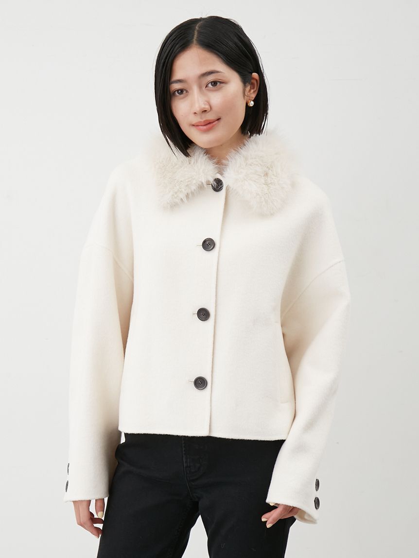 Mila Owen「2wayファーカラーリバーショートコート」|チェスターコート|