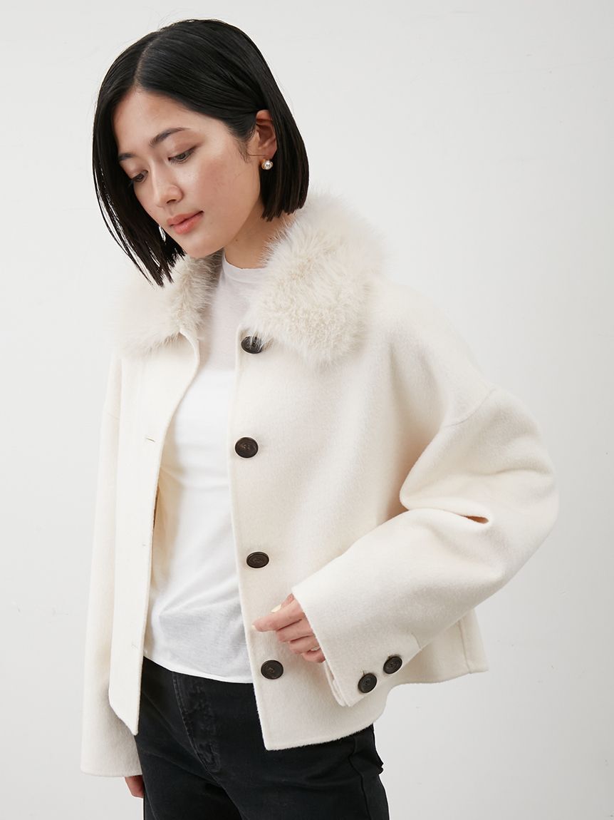 Mila Owen「2wayファーカラーリバーショートコート」|チェスターコート|