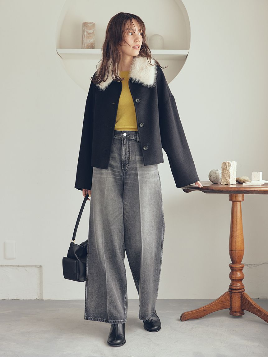 Mila Owen「2wayファーカラーリバーショートコート」|チェスターコート|