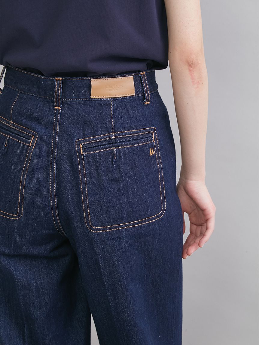 Mila Owen「【MILA PANTS】玉縁ポケットセミフレアデニムパンツ」|デニム|
