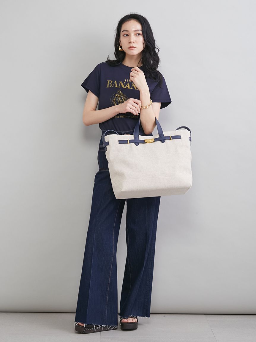 Mila Owen「【MILA PANTS】玉縁ポケットセミフレアデニムパンツ」|デニム|