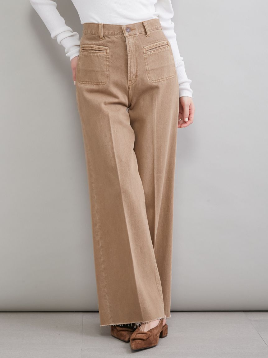 Mila Owen「【MILA PANTS】玉縁ポケットセミフレアデニムパンツ」|デニム|