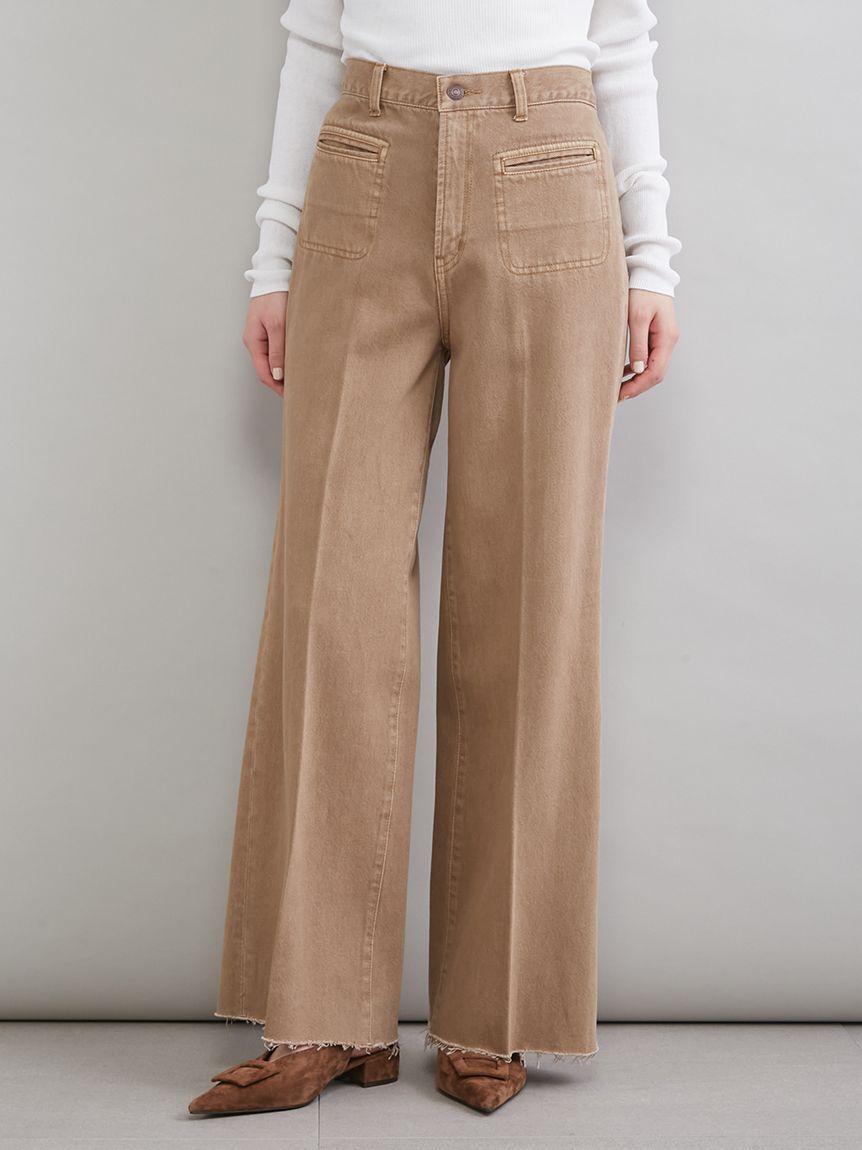 Mila Owen「【MILA PANTS】玉縁ポケットセミフレアデニムパンツ」|デニム|