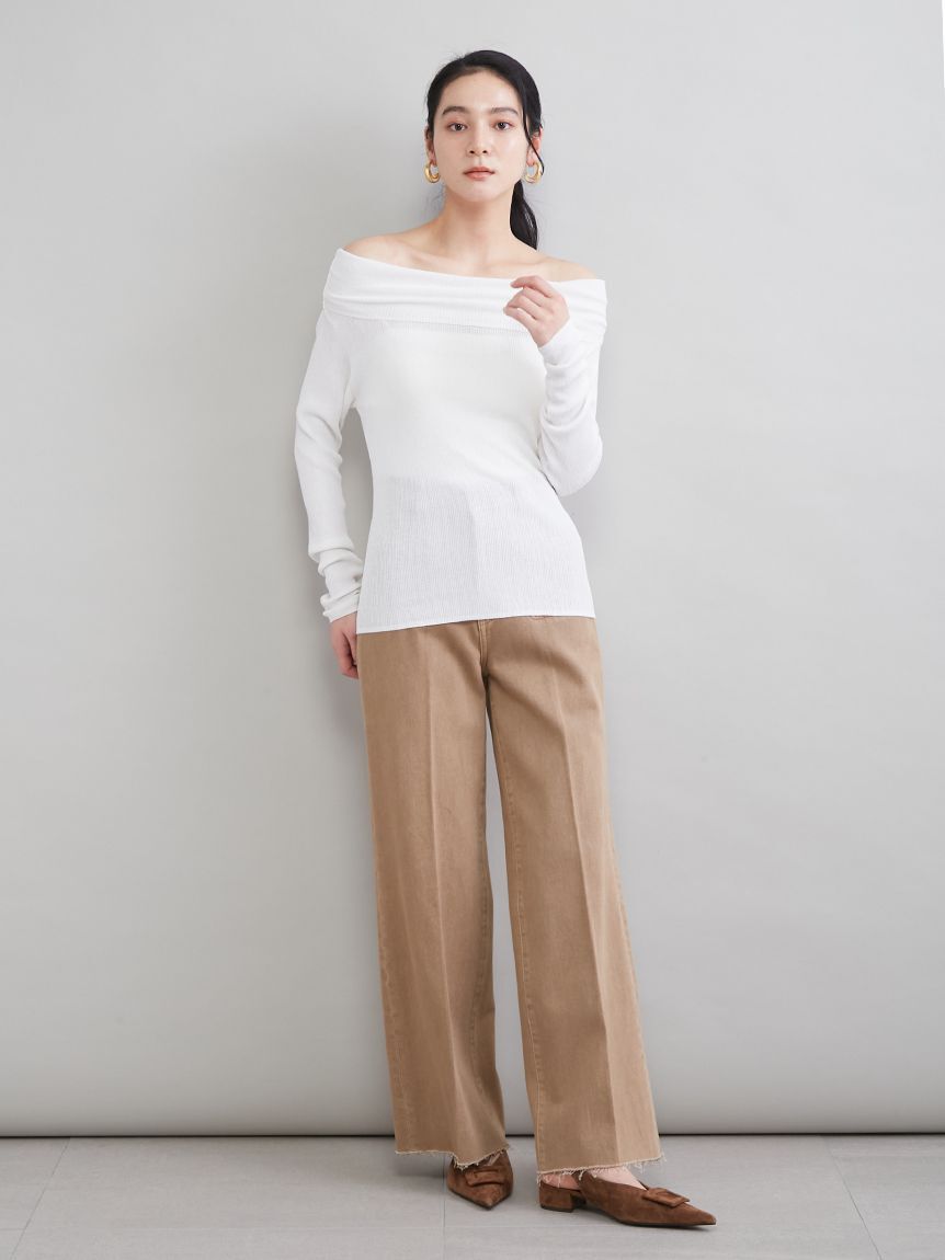 Mila Owen「【MILA PANTS】玉縁ポケットセミフレアデニムパンツ」|デニム|