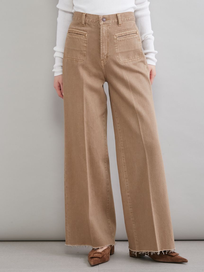 Mila Owen「【MILA PANTS】玉縁ポケットセミフレアデニムパンツ」|デニム|