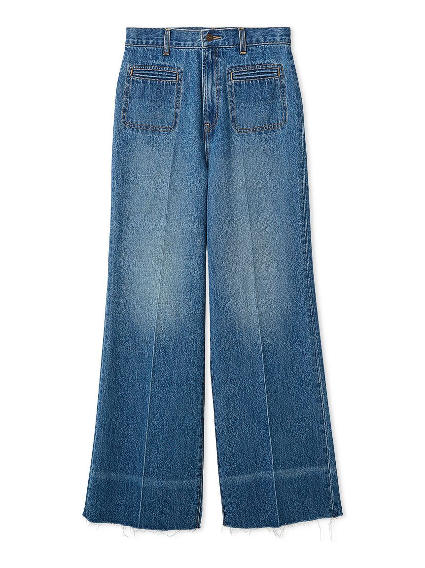 Mila Owen「【MILA PANTS】玉縁ポケットセミフレアデニムパンツ」|デニム|