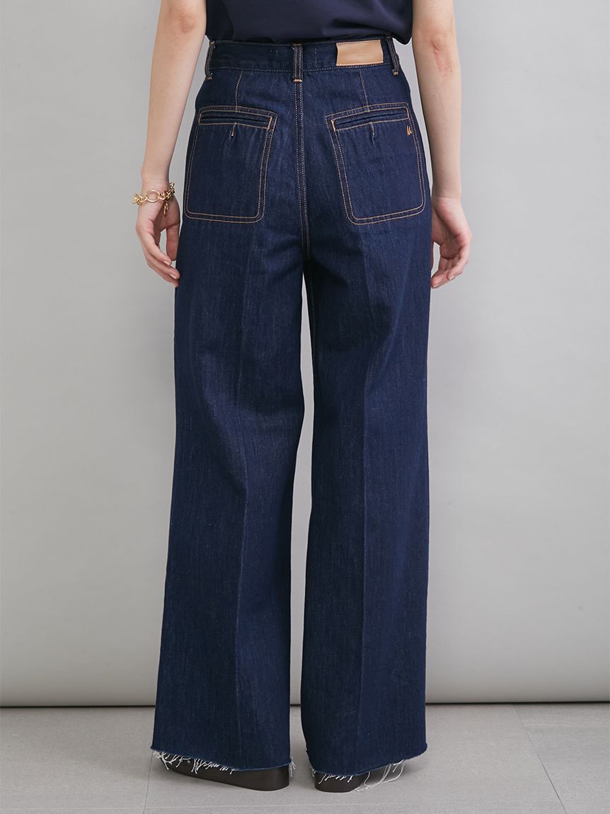 Mila Owen「【MILA PANTS】玉縁ポケットセミフレアデニムパンツ」|デニム|