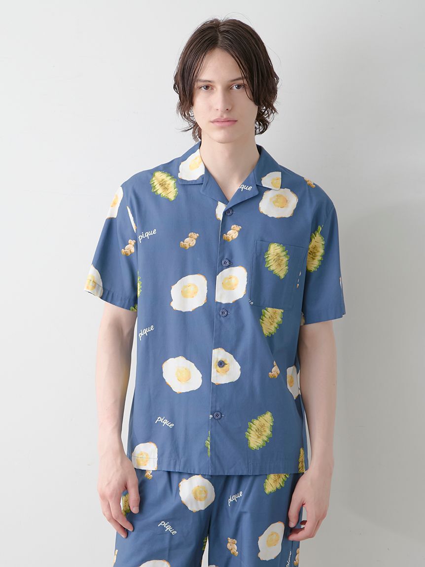 GELATO PIQUE HOMME「【HOMME】サニーサイドエッグ総柄シャツ」|シャツ・ブラウス|