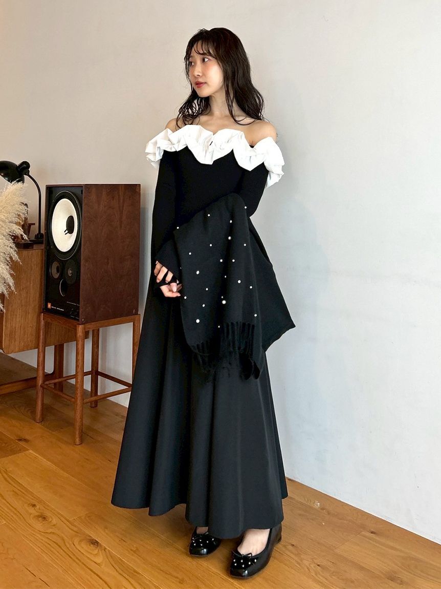 LILY BROWN「[L.B CANDY STOCK]パールビジュー付きストール」|マフラー|