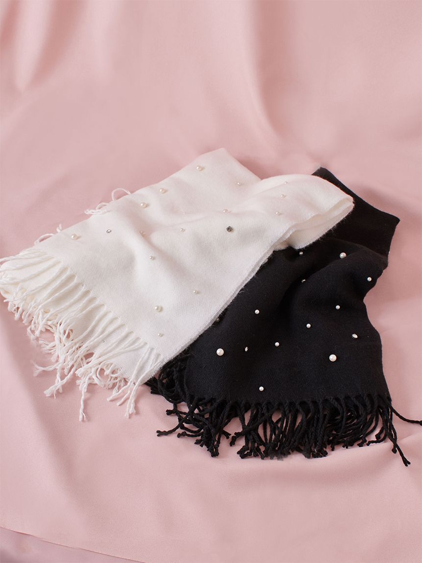 LILY BROWN「[L.B CANDY STOCK]パールビジュー付きストール」|マフラー|