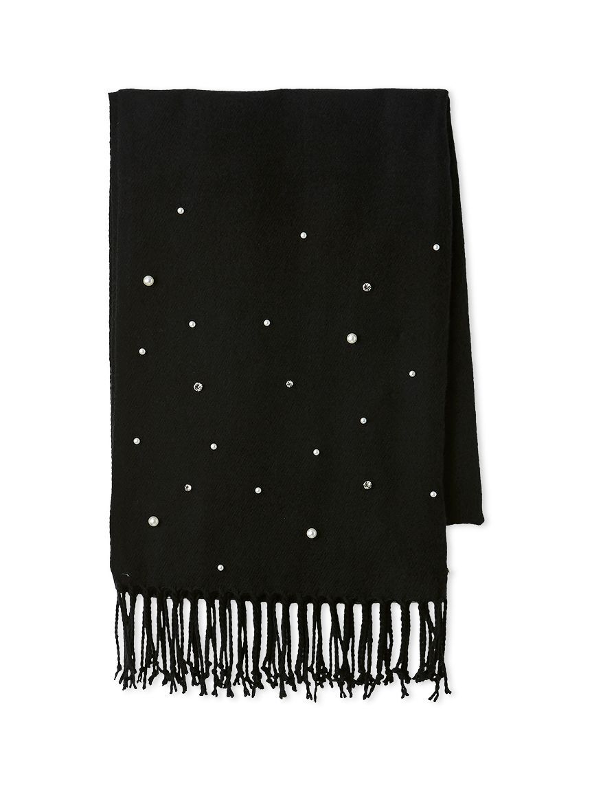 LILY BROWN「[L.B CANDY STOCK]パールビジュー付きストール」|マフラー|BLK