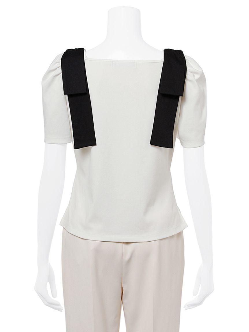 CELFORD「ショルダーリボンハーフスリーブカットトップス」|Tシャツ・カットソー|