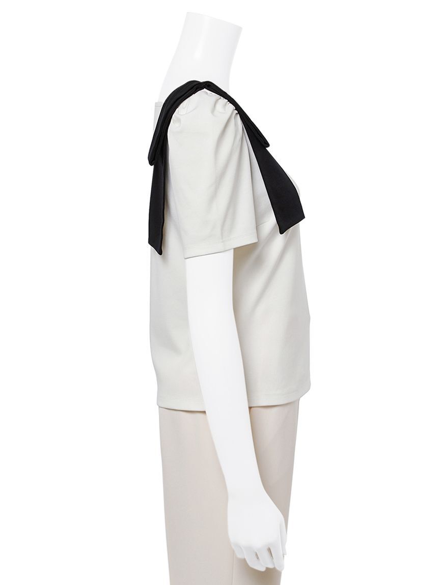 CELFORD「ショルダーリボンハーフスリーブカットトップス」|Tシャツ・カットソー|