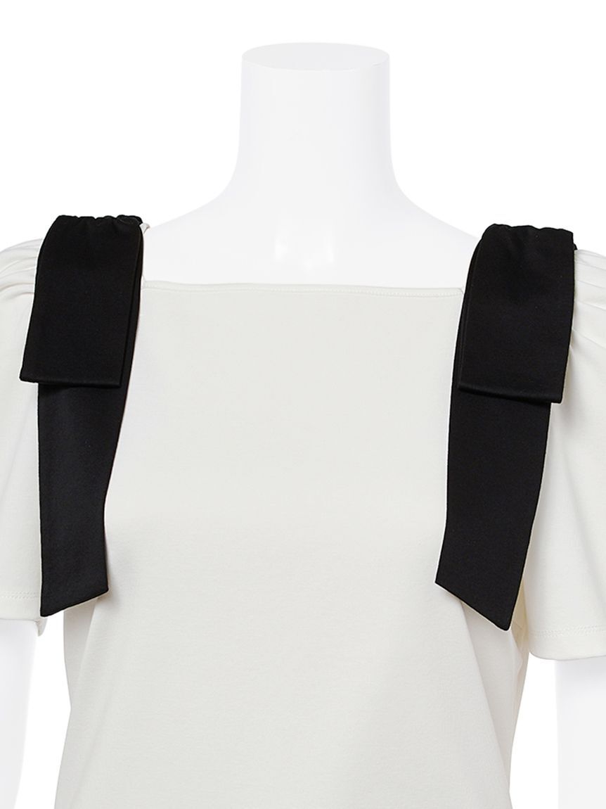 CELFORD「ショルダーリボンハーフスリーブカットトップス」|Tシャツ・カットソー|